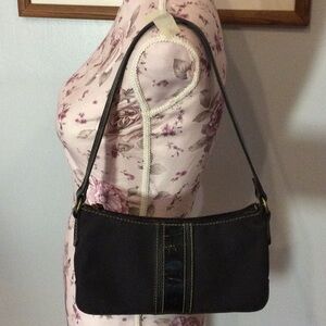 Black Embossed Shoulder Bag